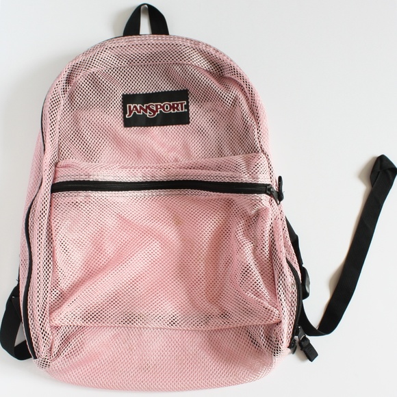 jansport pink mesh backpack